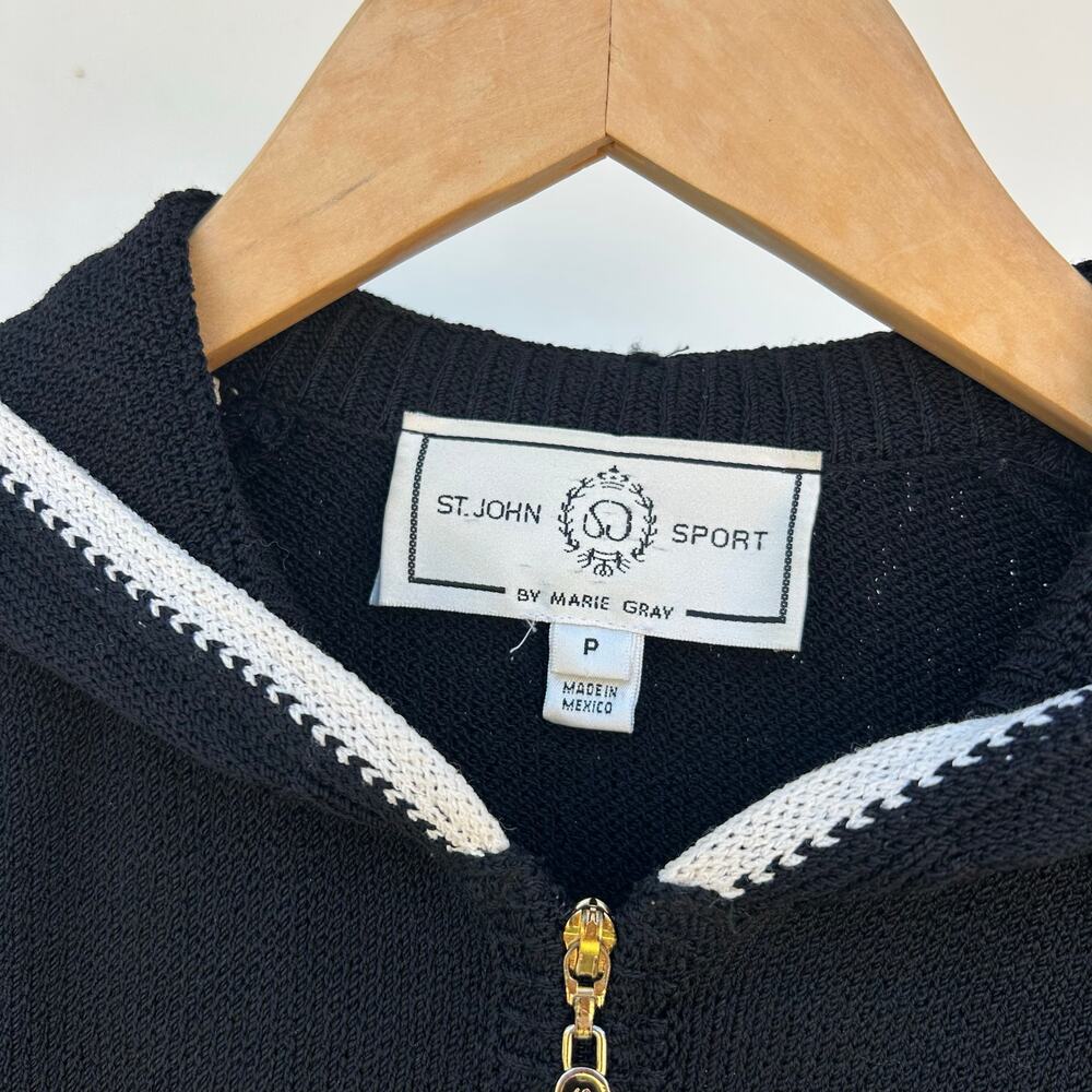 Vintage St. John Sport Track Suit Set Hoodie Santana Knit Wide Leg Stripe Small - Picture 4 of 16